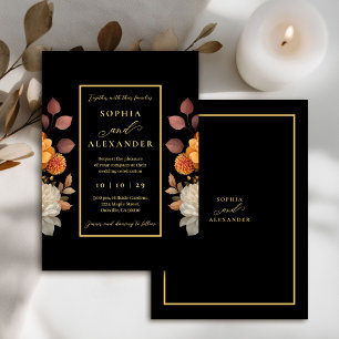 Invitation Rust & Bloom Automne Floral Mariage encadré