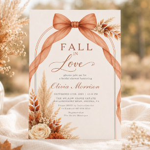 Invitation Rust de Burnt Orange Tomber amoureux Enterrement d