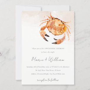 Invitation Rust Orange Sable Crabe Côtier Crabe Nautique Vow 
