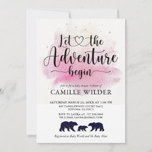 Invitation Rustic Adventure Commence L'Aquarelle Des Ours