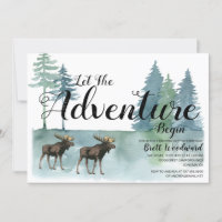 Rustic Adventure Moose Boy Camping Anniversaire