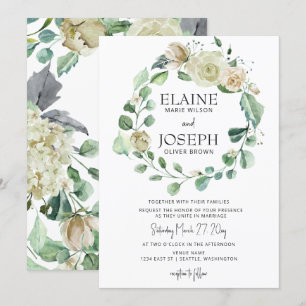 Invitation Rustic Airical Botanical Neutral Floral Mariage