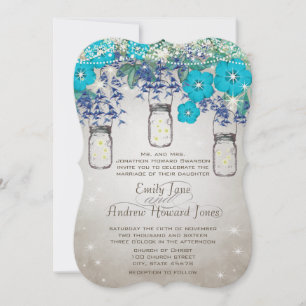 Invitation Rustic and Romantic Mason Jar Under the Stars