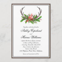 Rustic Antlers Boho Woodland Mariage d'hiver