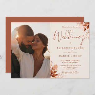 Invitation Rustic Automne Automne Floral Mariage photo
