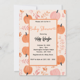 Invitation Rustic Automne Citrouille Baby shower d'automne