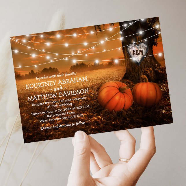 Invitation Rustic Automne Citrouille Mariage Woodland (Créateur téléchargé)