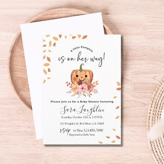Invitation Rustic Autumn Citrouille Baby shower d'automne