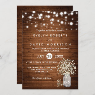 Invitation Rustic Baby's respire Mariage officiel