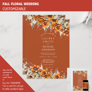 Invitation Rustic Barn Mariage   Automne Brûlé Orange