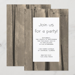 Invitation Rustic Barn Wood