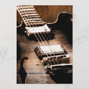 Invitation Rustic Barn Wood Western Country Music Guitare