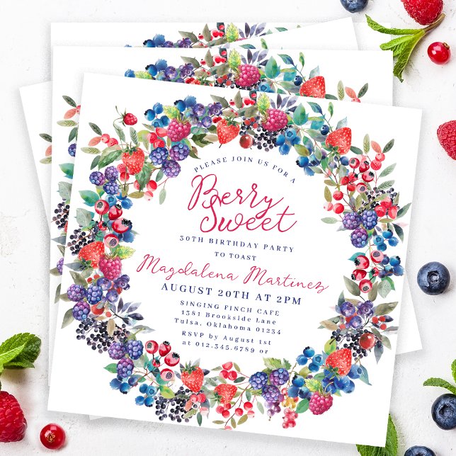 Invitation Rustic Boho Berry Sweet été 30e anniversaire (Créateur téléchargé)