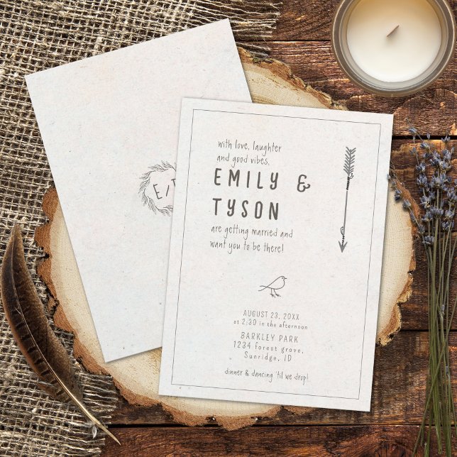Invitation Rustic Boho Mariage ID1109 (Créateur téléchargé)