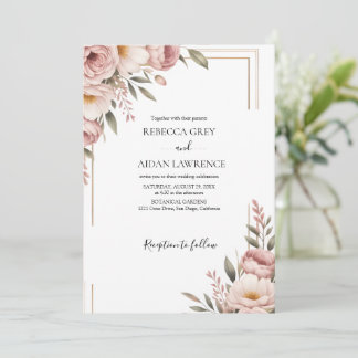 Invitation Rustic Botanical Eucalyptus Greenery Wedding 