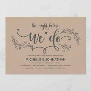 Invitation Rustic Botanical mariage répétition dîner invitati