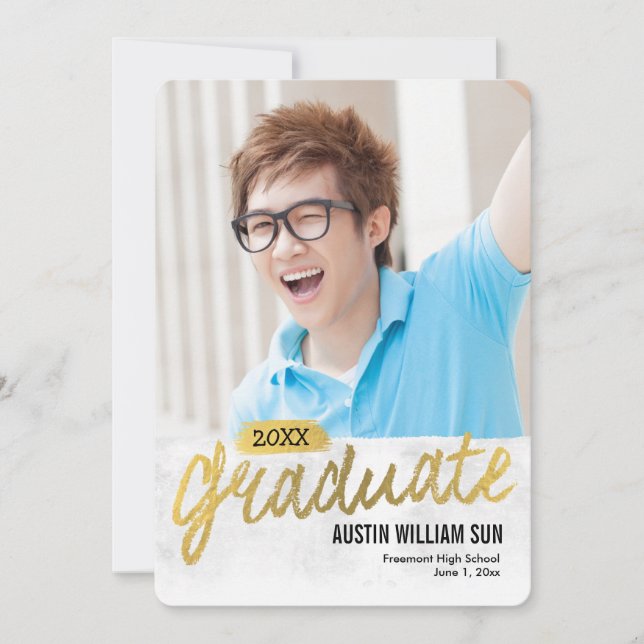 Invitation Rustic Brush Graduation Announcement Invite (Devant)