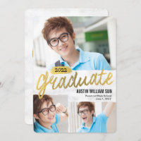 Rustic Brush Graduation Announcement Invite