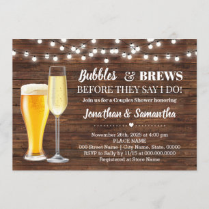 Invitation Rustic Bubbles & brumes avant que je ne prenne une