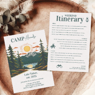 Invitation Rustic Camp Weekend Retraite Bachelorette
