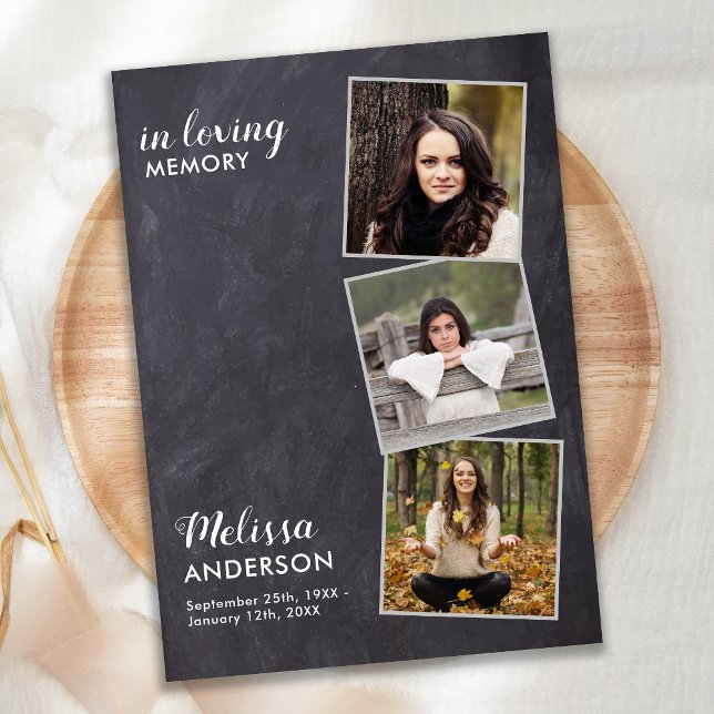 Invitation Rustic Celebration Of Life Photo Collage Memorial (Créateur téléchargé)