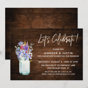 Invitation Rustic Célébrons les Fleurs sauvages à Mason Jar