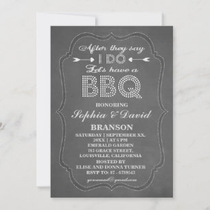 Invitation Rustic Chalkboard Après Avoir Dit Je fais BBQ Invi