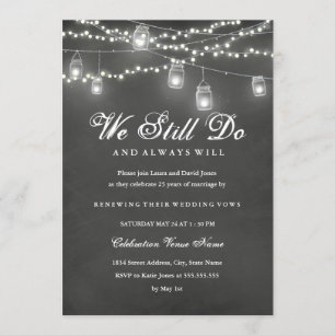 Invitation Rustic Chalkboard Jardin Vow Renouvellement Annive