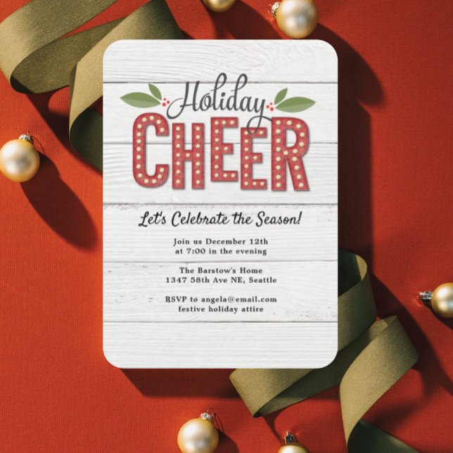 Invitation Rustic Cheer Holiday Party (Créateur téléchargé)
