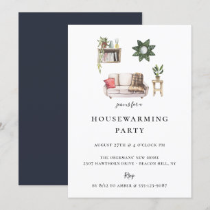 Invitation Rustic Chic Illustré Fête du réchauffement climati