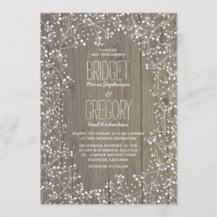 Invitation Rustic Country Baby's Breath Mariage