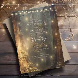 Invitation Rustic Country Enchanted Mariage Forêt