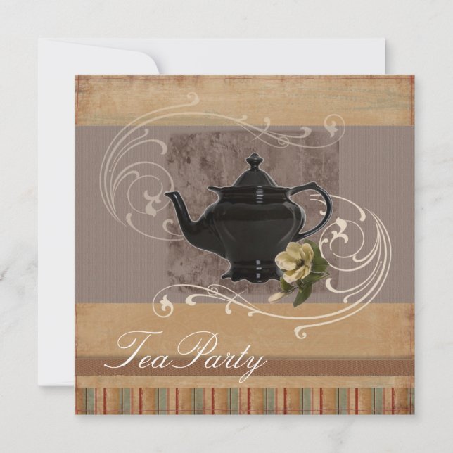 Invitation Rustic Country Fête des mariées Tea Party Invitati (Devant)