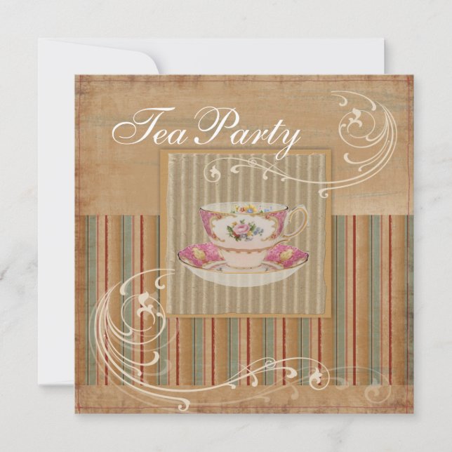 Invitation Rustic Country Fête des mariées Tea Party Invitati (Devant)