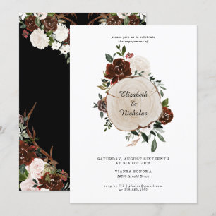 Invitation Rustic Country Floral Mariage