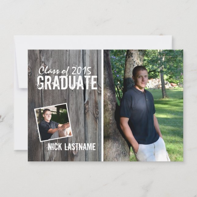 Invitation Rustic Country Grange 2015 Graduation (Devant)