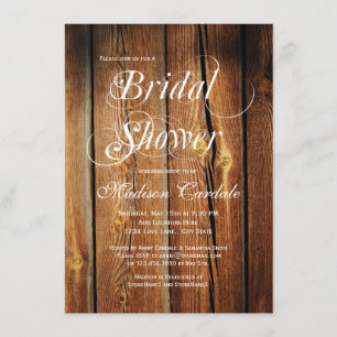 Invitation Rustic Country Grange Bois Bridal Douche Invitatio