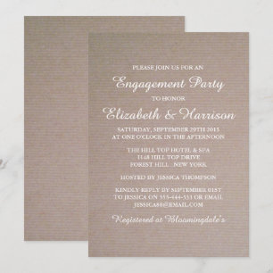 Invitation Rustic Country Kraft Engagement Party ou douche