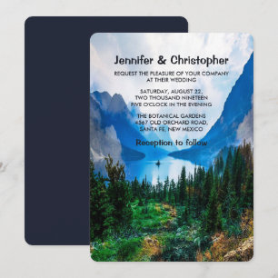 Invitation Rustic Country Mountains Pittoresque Nature Mariag