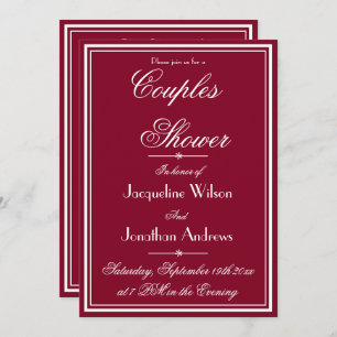 Invitation Rustic Couples Nom de douche E-mail RSVP Bourgogne