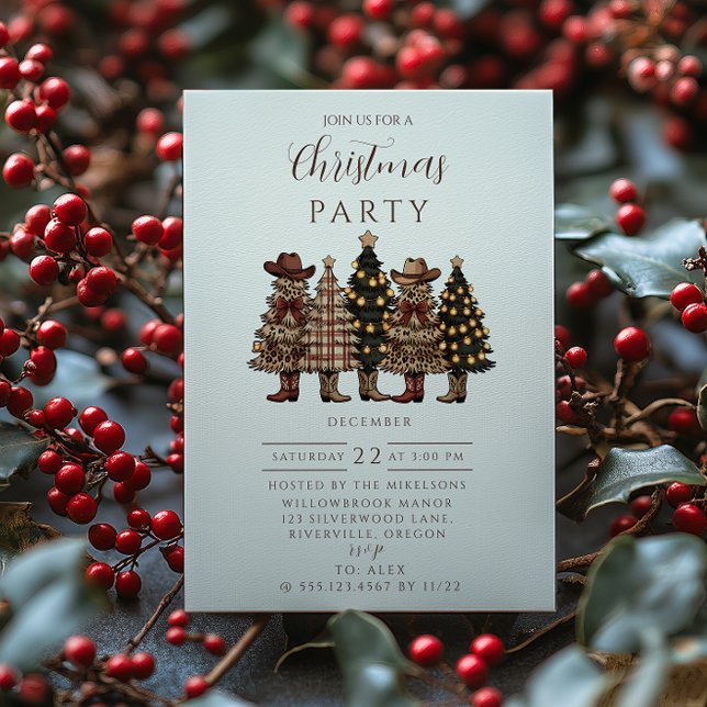 Invitation Rustic Cowboy Boots Western Christmas (Créateur téléchargé)