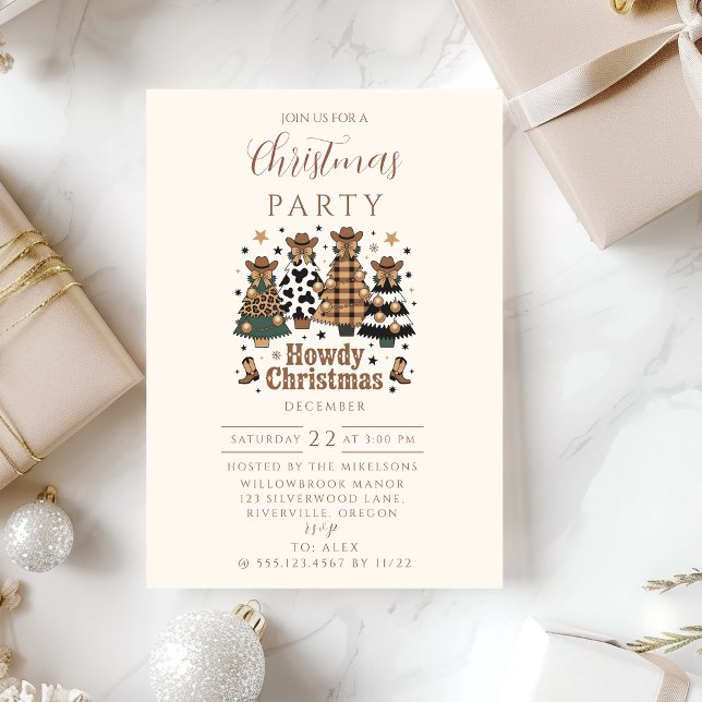 Invitation Rustic Cowgirl Howdy Western Christmas (Créateur téléchargé)