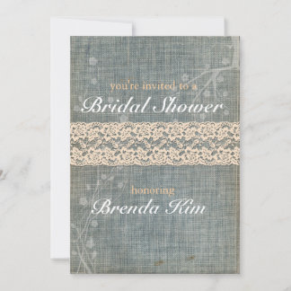 Invitation Rustic Denim Lace