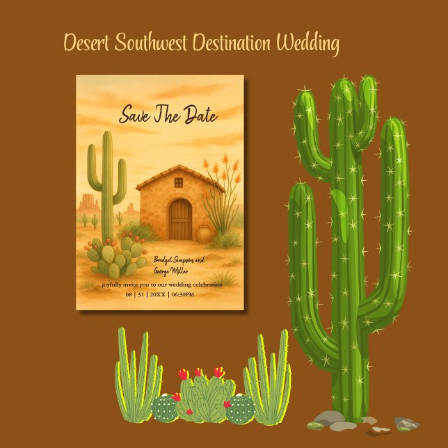 Invitation Rustic Desert Southwest Boho Wedding Enregistrer l (Créateur téléchargé)