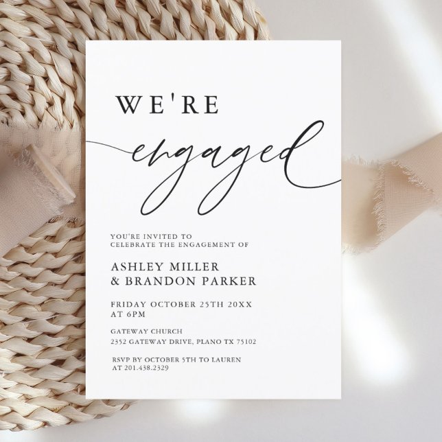 Invitation Rustic Elegant Nous sommes engagés Engagement Part (Créateur téléchargé)