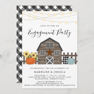 Invitation Rustic Engagement Party Automne Pays de la grange