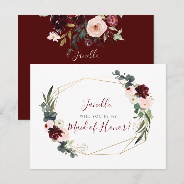 Invitation Rustic Eucalyptus Blush DO-IT-YOURSELF être ma fem (Devant / Derrière)