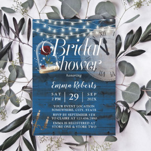 Invitation Rustic Fairytale Mariage Marine Fête des mariées d