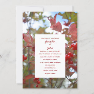 Invitation Rustic Fall Feuilles Automne Berries Photo Mariage