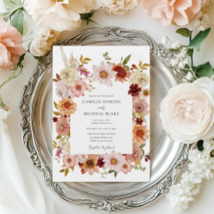 Invitation Rustic Fall Floral Photo Mariage